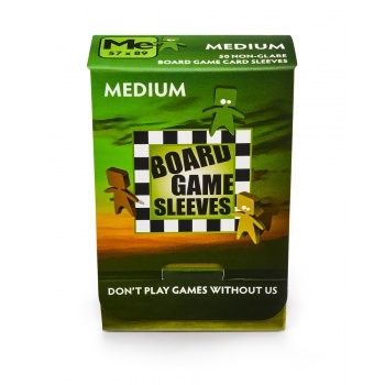 Board Game Card Sleeves - Non-Glare - Medium 57x89 mm (50 stk) - Plastiklommer
